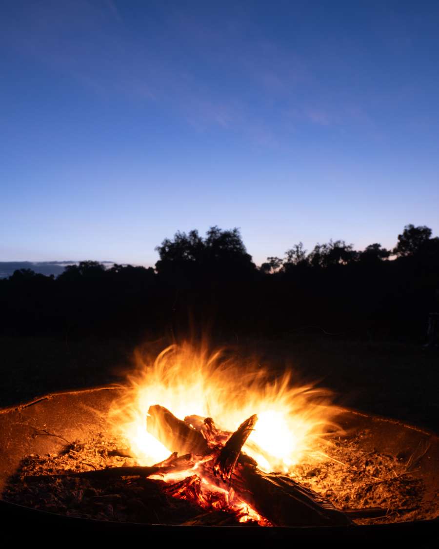 The fire place at Enkishui Safari Camp on the banks of the Mara River