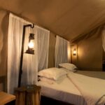 Turn down of a Enkishui Safari Camp guest safari tent