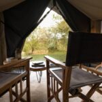 A view from the loung of a Enkishui Safari Camp guest safari tent
