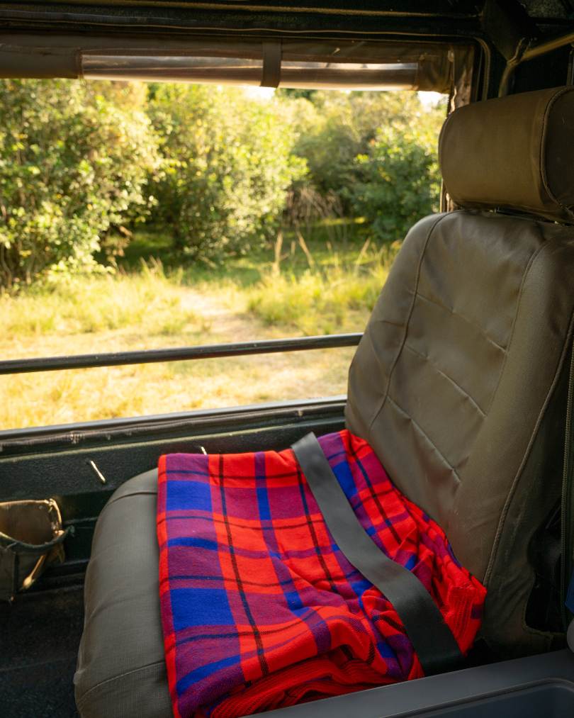 A guest seat in an Enkishui Safari Camp's Safari Vehicle